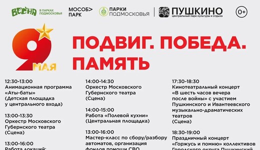 Праздничное мероприятие «Подвиг. Победа. Память» в Пушкино