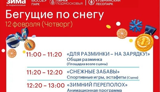 Спортивное мероприятие «Бегущий по снегу» в Котельниках
