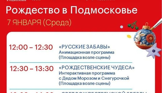 Праздничное мероприятие «Рождество в Подмосковье» в Котельниках
