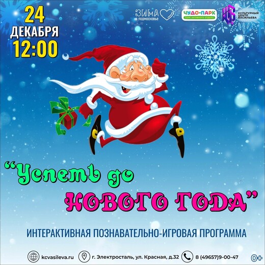 Интерактивная программа для всей семьи «Успеть до Нового года!»