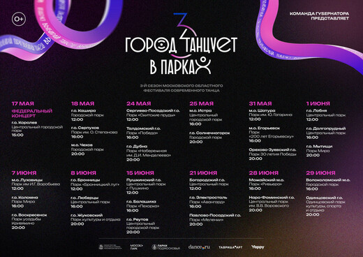 В Подмосковье стартует третий сезон фестиваля «Город танцует в парках»