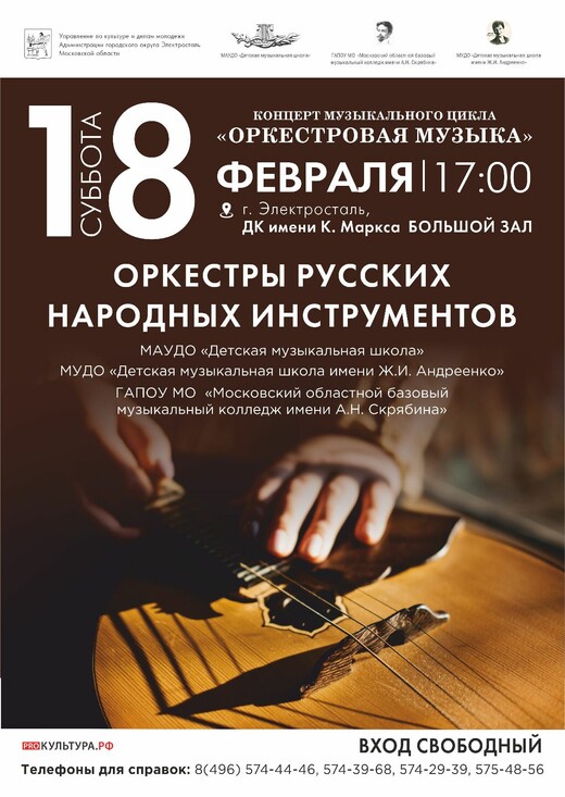 Концерт цикла «Оркестровая музыка» в Электростали