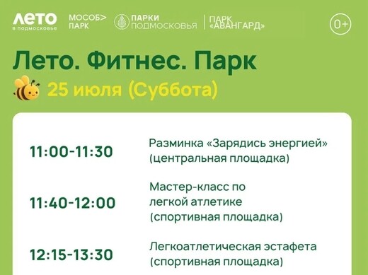 Спортивное мероприятие «Лето. Фитнес. Парк» в Электростали