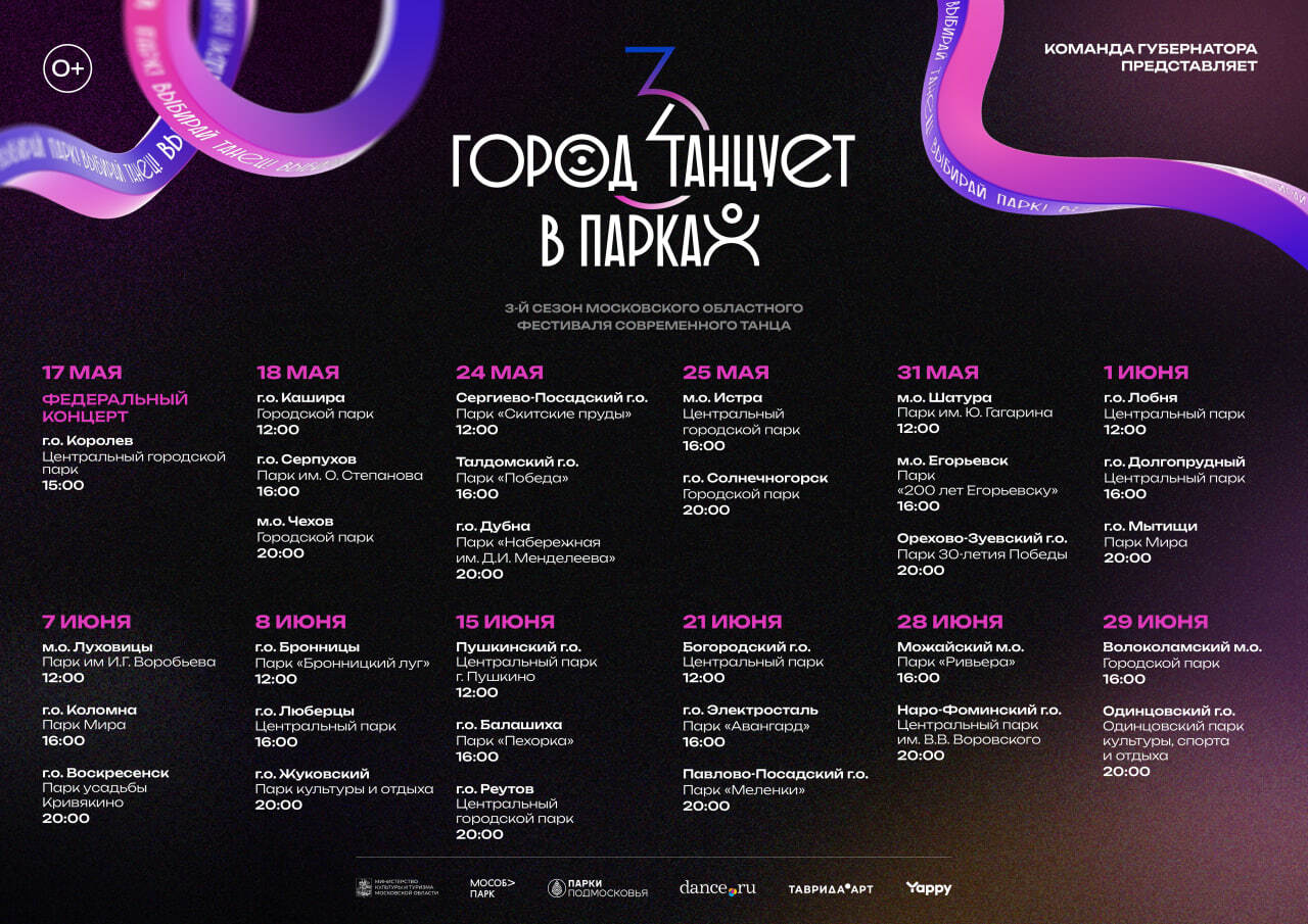 В Подмосковье стартует третий сезон фестиваля «Город танцует в парках»